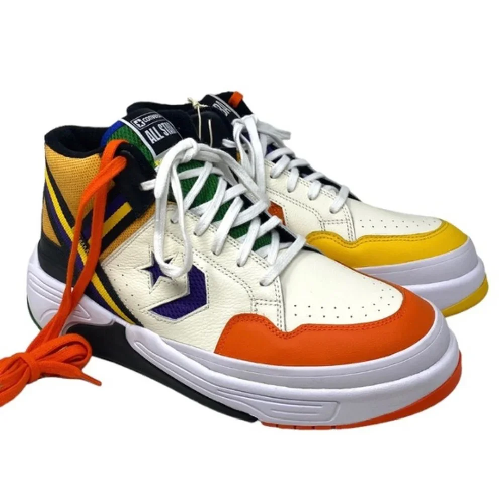 Converse Weapon CX High Top Orange Egret Leather Women's Size Sneakers 172657C